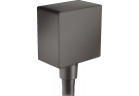 Przyłącze węża Hansgrohe FixFit Square bok 64 mm, czarny chrom szczotkowany