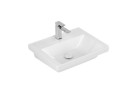 Umywalka wisząca Villeroy & Boch Subway 3.0, 55x44cm, bez przelewu, otwór na armaturę, Stone White CeramicPlus