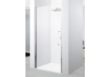 Drzwi prysznicowe do wnęki Novellini Young 2.0 1B 70, jednoskrzydłowe, zakres regulacji 68-72 cm, profil chrom, szkło przeźroczyste