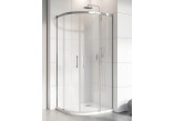 Półokrągła kabina prysznicowa Radaway Idea PDD, 80x80cm, drzwi rozsuwane, szkło przejrzyste, profil chrom