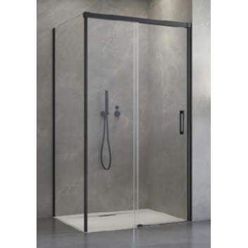 Front do kabiny prysznicowej Radaway Nes 8 Black KDS I 140,  drzwi prawe, szkło przejrzyste, 1400x2000mm, czarny profil