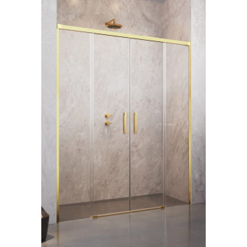 Drzwi prysznicowe do wnęki Radaway Idea Gold DWJ, prawe, 160cm, przesuwne, szkło przejrzyste, profil złoty