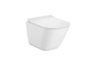 Zestaw miska WC podwieszana, Roca Gap Square Rimless Compacto 48×34 cm, z deską wolnoopadającą slim, biała