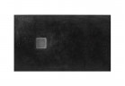 Brodzik prostokątny Roca Terran, 160x100cm, kompozytowy, Stonex, z syfonem, czarny