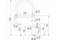 Bateria kuchenna Franke Lina, stojąca, wysokość 410mm, wyciągana wylewka z funkcją prysznica, szary/chrom