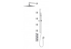 Termostatyczny system prysznicowy Omnires Fresh, podtynkowy, 3 wyjścia wody, deszczownica 25x25cm 2-funkcyjna, słuchawka 3-funkcyjna, 4 dysze boczne, chrom