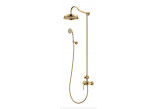 Zestaw prysznicowy natynkowy Omnires Armance, 2 wyjścia wody, deszczownica 225mm, słuchawka 1-funkcyjna, złoty