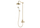 Zestaw prysznicowy natynkowy Omnires Armance, 2 wyjścia wody, deszczownica 225mm, słuchawka 1-funkcyjna, złoty