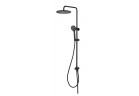 Zestaw natryskowy Omnires Yosemite, natynkowy, 2 wyjścia wody, słuchawka 5-funkcyjna, deszczownica okrągła 25cm, czarny