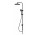 Zestaw natryskowy Omnires Yosemite, natynkowy, 2 wyjścia wody, słuchawka 5-funkcyjna, deszczownica okrągła 25cm, czarny