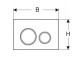 Przycisk uruchamiający Geberit Sigma20, do spłukiwania dwudzielnego, imitacja betonu/chrom