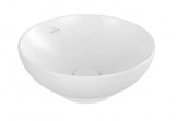 Umywalka nablatowa Villeroy & Boch Loop & Friends, okrągła, 38cm, z przelewem, Stone White CeramicPlus