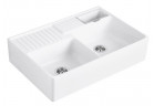 Zlewozmywak ceramiczny dwukomorowy 89,5x63x22 cm Villeroy & Boch, Stone White CeramicPlus