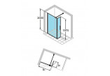 Huppe Walk-in Design Pure 130 chrom szkło przezroczyste Anti Plaque