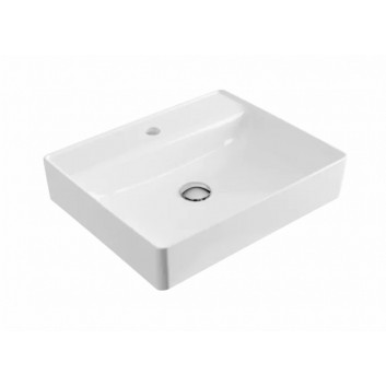 Umywalka nablatowa Excellent Rima 2.0, 60x40cm, bez przelewu, otwór na baterię, śnieżnobiały