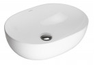 Umywalka nablatowa Oltens Hamnes Thin, 49,5x39,5cm, owalna, bez przelewu, powłoka SmartClean, biała