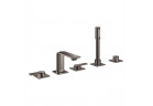 Bateria wannowa 5-otworowa Grohe Allure, 2 wyjścia wody, wylewka 143mm, hard graphite