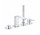 Bateria wannowa 4-otworowa Grohe Allure, 2 wyjścia wody, wylewka 143mm, chrom