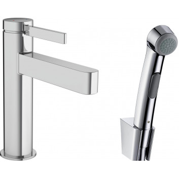 Bateria umywalkowa Hansgrohe Finoris, stojąca, wysokość 182mm, z główką Bidette i wężem 160cm, chrom