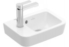 Mała umywalka wisząca Villeroy&Boch O.novo, 36x25cm, z przelewem, otwór na baterię, Weiss Alpin CeramicPlus