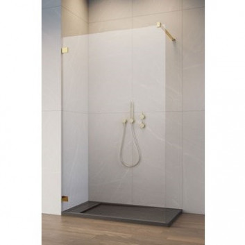 Kabina prysznicowa Radaway Essenza Pro 8 Gold Walk-in 120, szkło przejrzyste, profil złoty