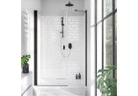 NA WYMIAR Drzwi prysznicowe do wnęki Radaway Nes Black DWS 1260 mm (regulacja w zakresie 1240-1270 mm), lewa, szkło przejrzyste, montaż na płytki - czarny profil
