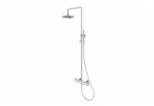 Zestaw prysznicowy Kohlman Axel, natynkowy, 2 wyjścia wody, deszczownica 20cm, chrom