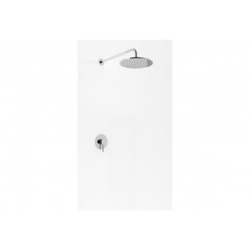 Zestaw prysznicowy Kohlman Axel, podtynkowy, 2 wyjścia wody, deszczownica 20cm, słuchawka 1-funkcyjna, chrom