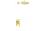 Podtynkowy zestaw prysznicowy Kohlman Experience Gold, z deszczownicą okrągłą 25cm i słuchawką 1-funkcyjną, złoty połysk