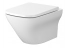 Set B332 miska wisząca Cersanit Larga Square z deską Slim Wrap, 52x36cm, CleanOn, biały