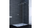 Drzwi prysznicowe walk-in Huppe Xtensa pure, suwane, 120-140cm, stabilizator skośny, mocowanie prawe, Anti-Plaque, profil czarny