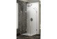 Prysznicowe drzwi skrzydłowe na wymiar Huppe Solva bezramowa, mocowanie lewe, 500-1250 x 200x1200 mm, ze ścianką boczną, szkło przezroczyste Anti-Plaque, profil srebrny połysk