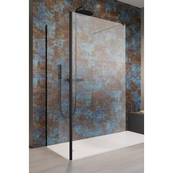 Kabina prysznicowa walk-in Radaway Modo New Black II z wieszakiem, 160x200cm, szkło przejrzyste, profil czarny