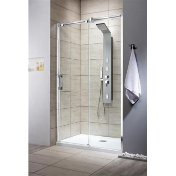 Drzwi prysznicowe do wnęki Radaway Nes 8 Black DWB 90, prawe, składane, szkło przejrzyste, 900x2000mm, czarny profil