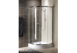 Półokrągła kabina prysznicowa Radaway Premium A 1900, 80x80cm, rozsuwana, szkło grafitowe, profil chrom