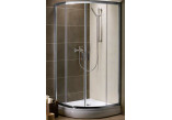 Półokrągła kabina prysznicowa Radaway Premium Plus A 1900, 80x80cm, rozsuwana, szkło fabric, profil chrom