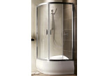 Półokrągła kabina prysznicowa Radaway Premium Plus A 1700, 80x80cm, rozsuwana, szkło grafitowe, profil chrom