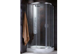 Półokrągła kabina prysznicowa Radaway Premium A 1700, 90x90cm, rozsuwana, szkło fabric, profil chrom
