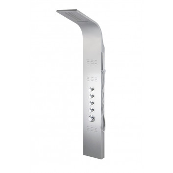 Panel prysznicowy Corsan LED Kaskada A013AT, termostatyczny, oświetlenie, 165x19cm, białychrom