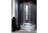 Kwadratowa kabina prysznicowa Radaway Premium Plus C 1700, 90x90cm, rozsuwana, szkło fabric, profil chrom