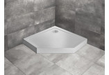Brodzik pięciokątny Radaway Doros PT Compact, 100x100cm, akrylowy, stone biały
