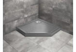 Brodzik pięciokątny Radaway Doros PT Compact, 80x80cm, akrylowy, stone antracytowy