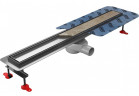 Odpływ liniowy, pełny zestaw, Wiper New Premium Pure, 1200mm, syfon Drop 35, do wypełniania płytkami, wykończenie mat