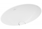 Umywalka owalna Villeroy & Boch Loop&Friends, podblatowa, 430 x 280 mm,  z przelewem, nieszlifowana, Stone White CeramicPlus