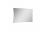 Szafka wisząca z lustrem Elita Premium, 100cm, 2 drzwiczki, 4 szklane półki, panel LED, szary