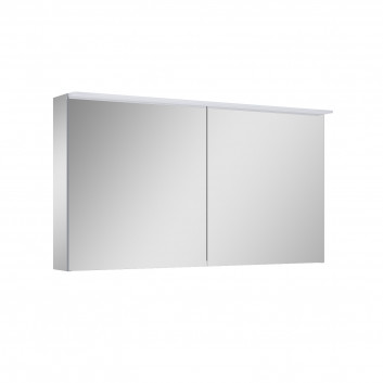 Szafka wisząca z lustrem Elita Premium, 100cm, 2 drzwiczki, 4 szklane półki, panel LED, szary