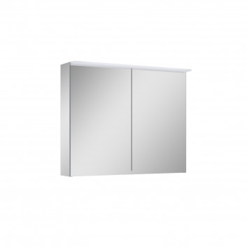 Szafka wisząca z lustrem Elita Premium, 120cm, 2 drzwiczki, 4 szklane półki, panel LED, szary
