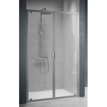 Drzwi prysznicowe do wnęki Novollini Lunes 2.0 B, 90-96cm, szkło przejrzyste, profil srebrny