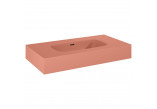 Umywalka wisząca Elita Dimple, 80x46cm, przelew, marmurowa, terra pink mat