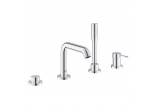 Bateria wannowa 4-otworowa Grohe Essence Professional, 2 wyjścia wody, z zestawem natryskowym, chrom